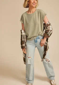 Maurices Tees-24/7 Tucker Ribbed Clara Tee