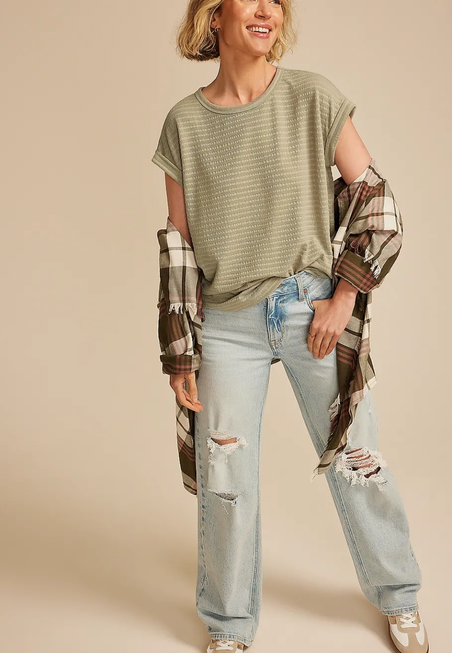 Maurices Tees-24/7 Tucker Ribbed Clara Tee