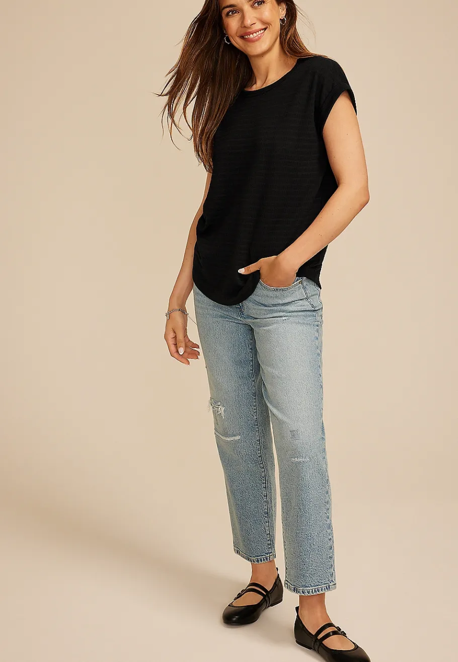 Maurices Tees-24/7 Tucker Ribbed Clara Tee