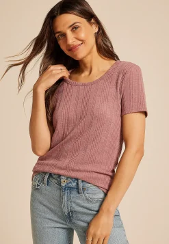 Maurices Tees-24/7 Variegated Ribbed Tee