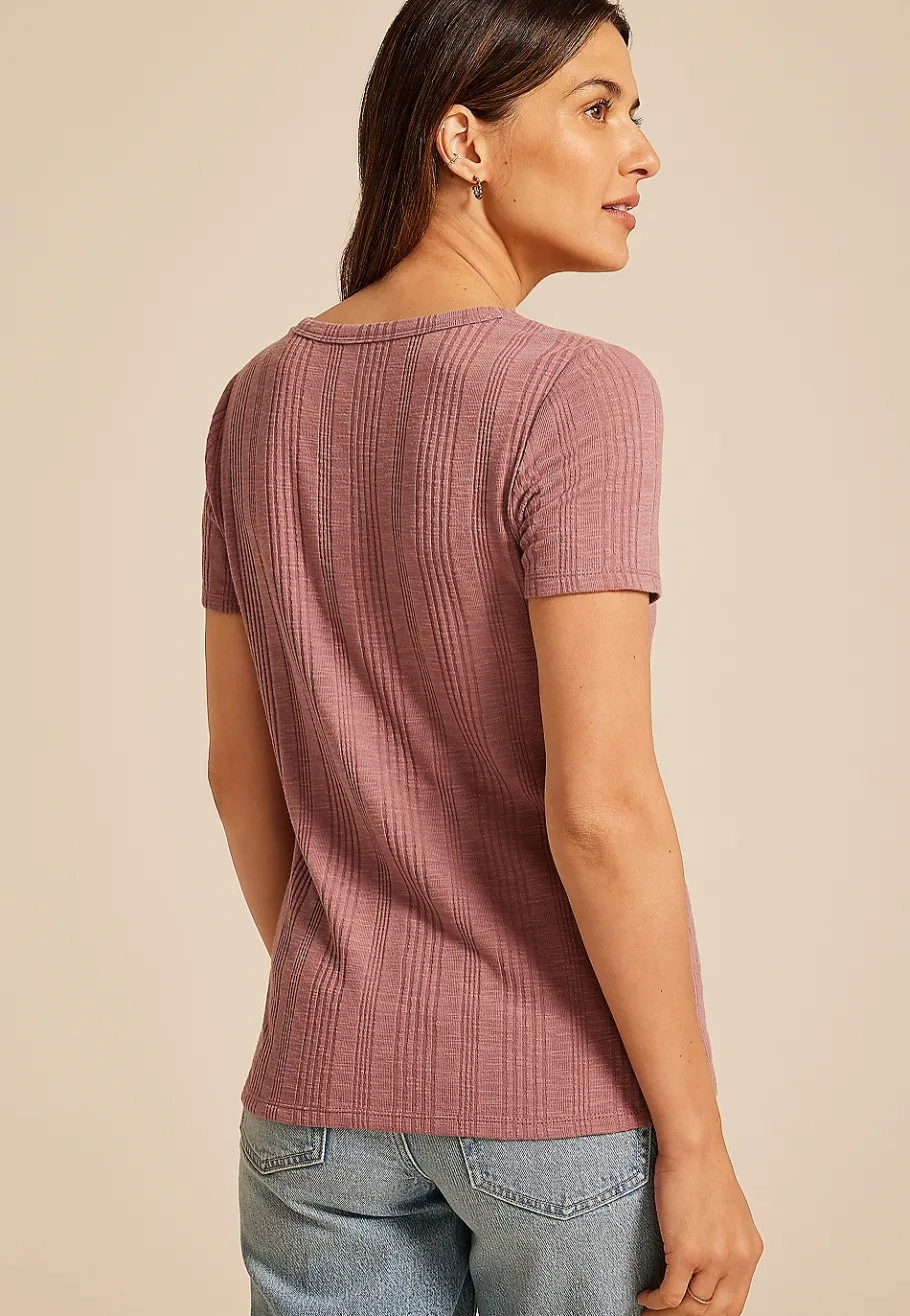 Maurices Tees-24/7 Variegated Ribbed Tee