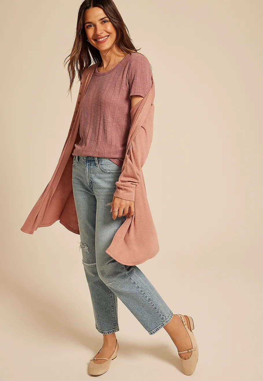 Maurices Tees-24/7 Variegated Ribbed Tee