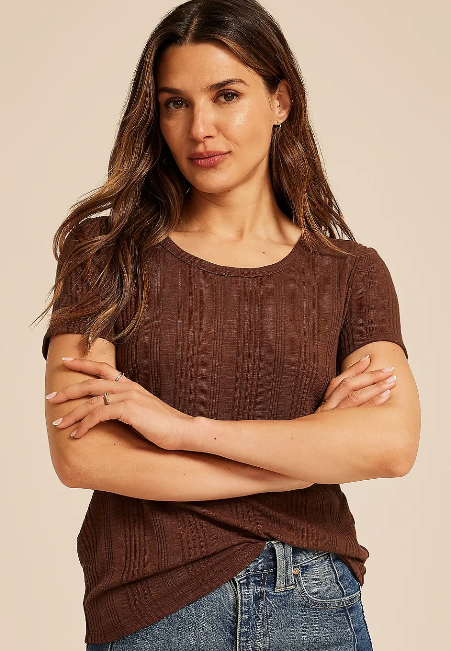 Maurices Tees-24/7 Variegated Ribbed Tee