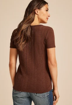 Maurices Tees-24/7 Variegated Ribbed Tee