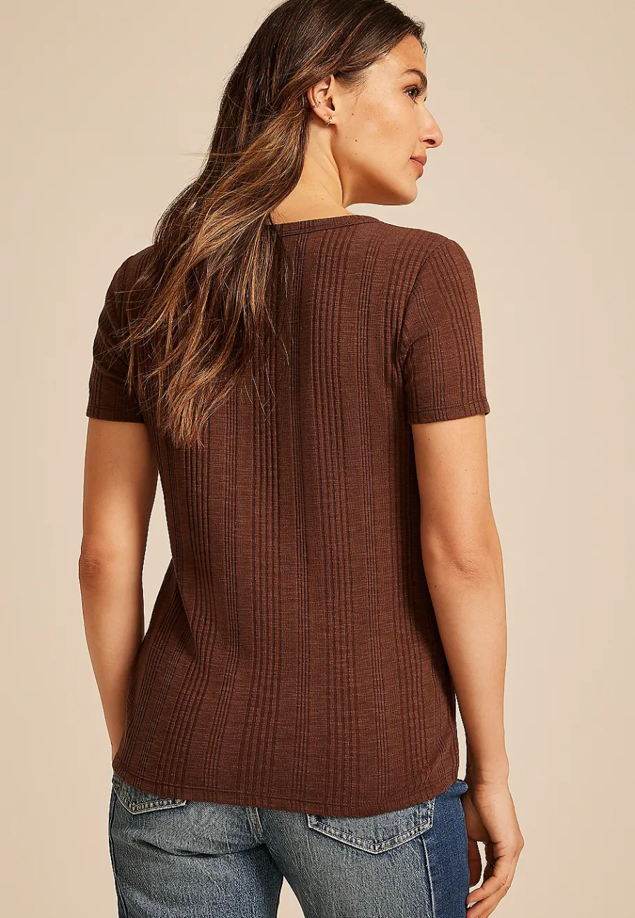 Maurices Tees-24/7 Variegated Ribbed Tee