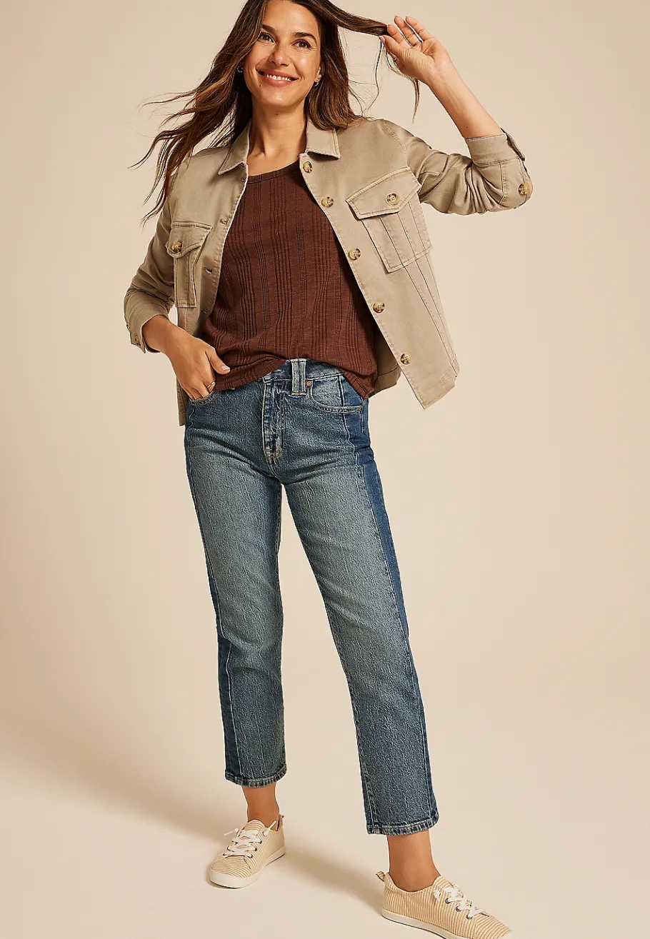Maurices Tees-24/7 Variegated Ribbed Tee