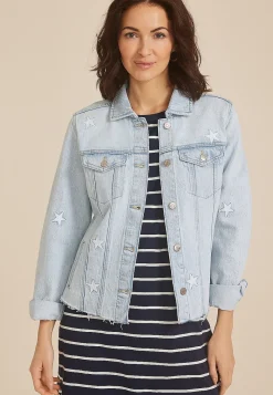 Maurices Jackets-Americana Star Light Denim Jacket