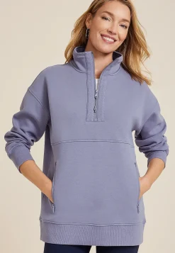 Maurices Sweatshirts-Athleisure Half Zip Pullover Sweatshirt