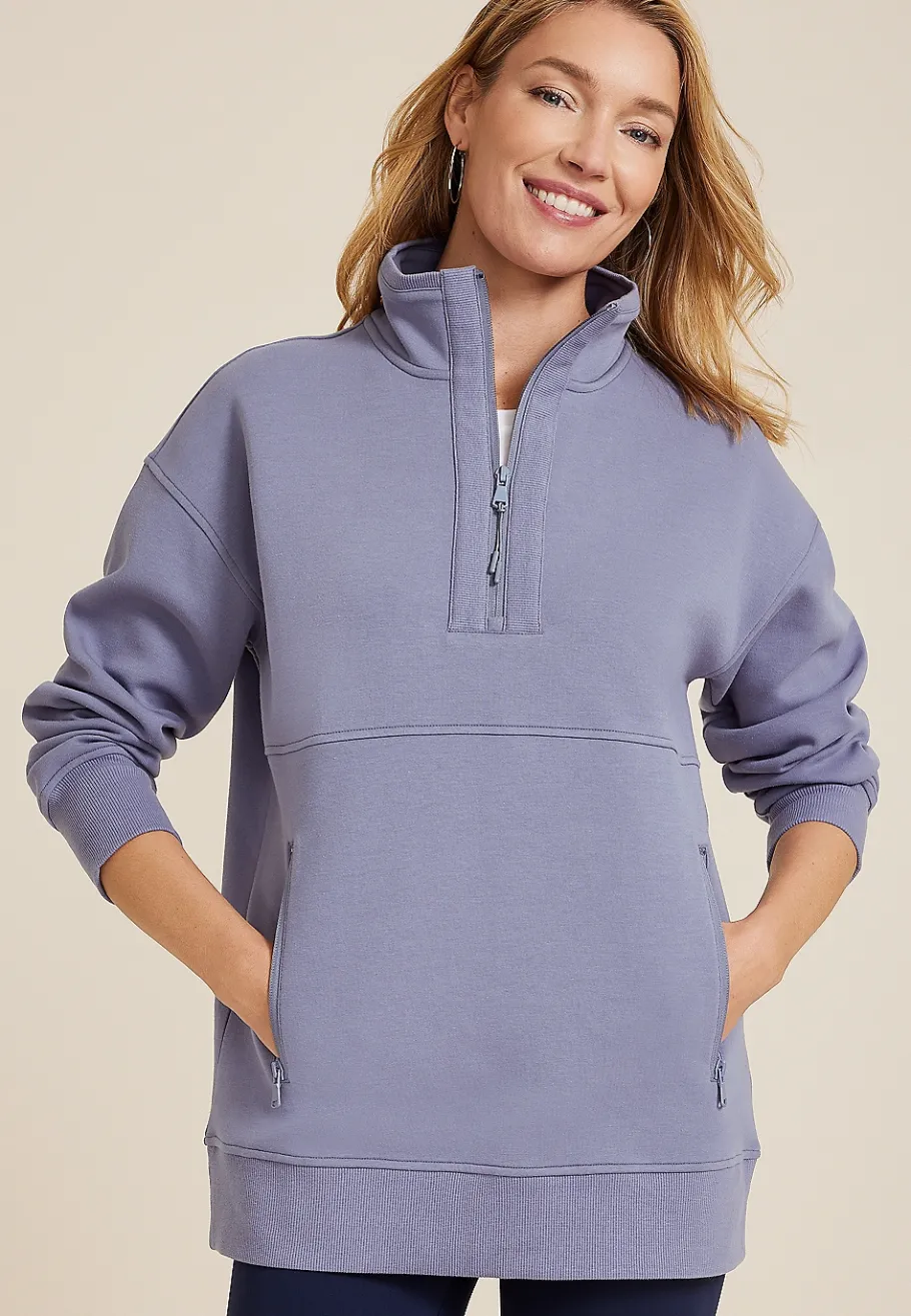 Maurices Sweatshirts-Athleisure Half Zip Pullover Sweatshirt