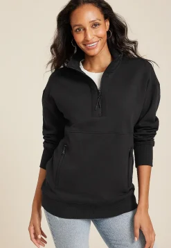 Maurices Sweatshirts-Athleisure Half Zip Pullover Sweatshirt
