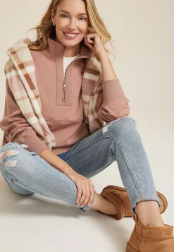 Maurices Sweatshirts-Athleisure Half Zip Pullover Sweatshirt