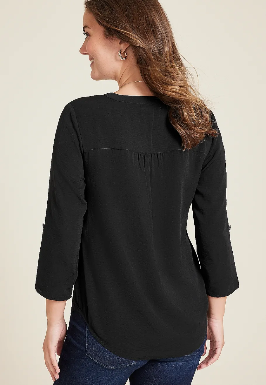 Maurices Shirts & Blouses-Atwood 3/4 Sleeve Popover Blouse