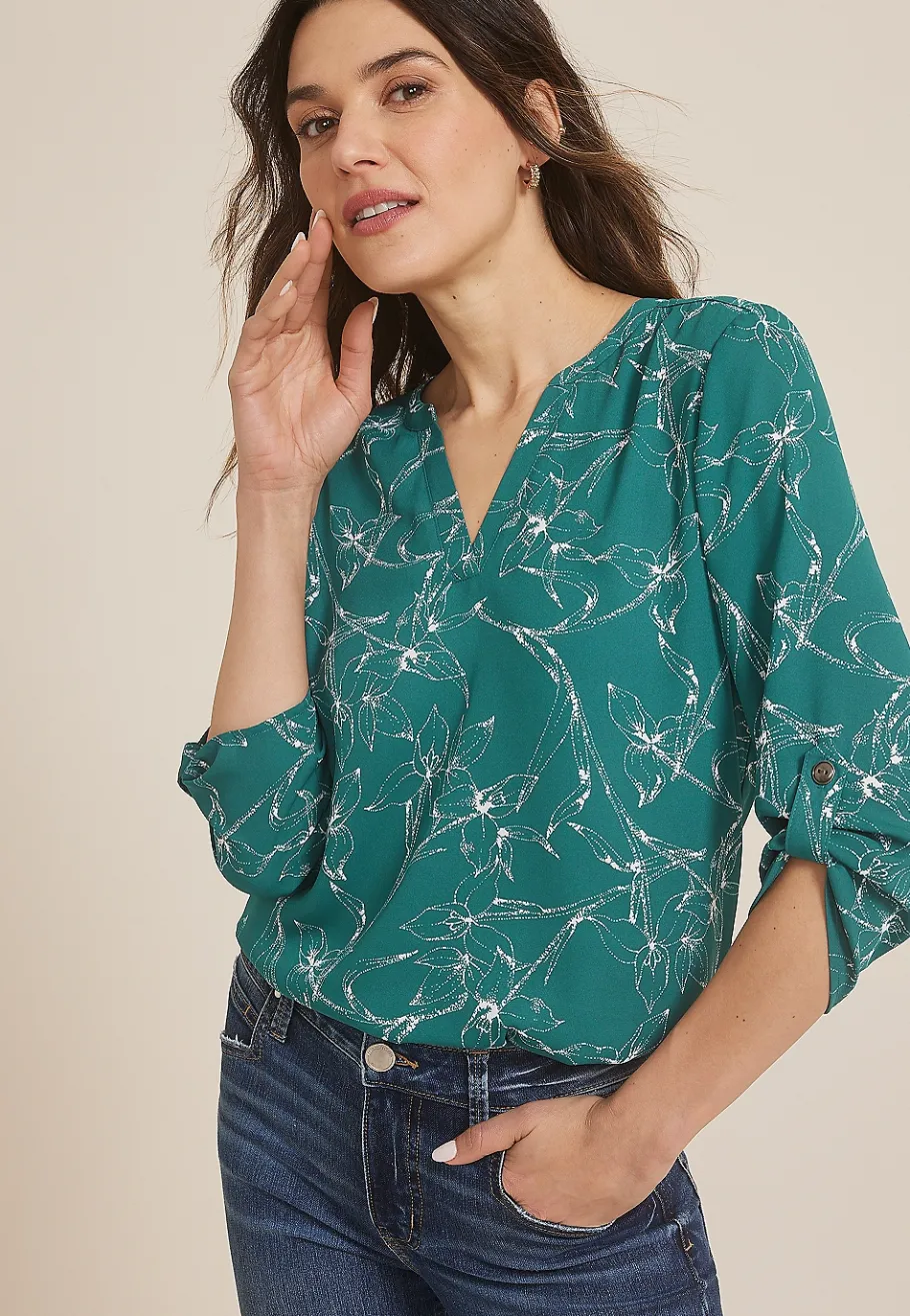 Maurices Shirts & Blouses-Atwood 3/4 Sleeve Popover Blouse
