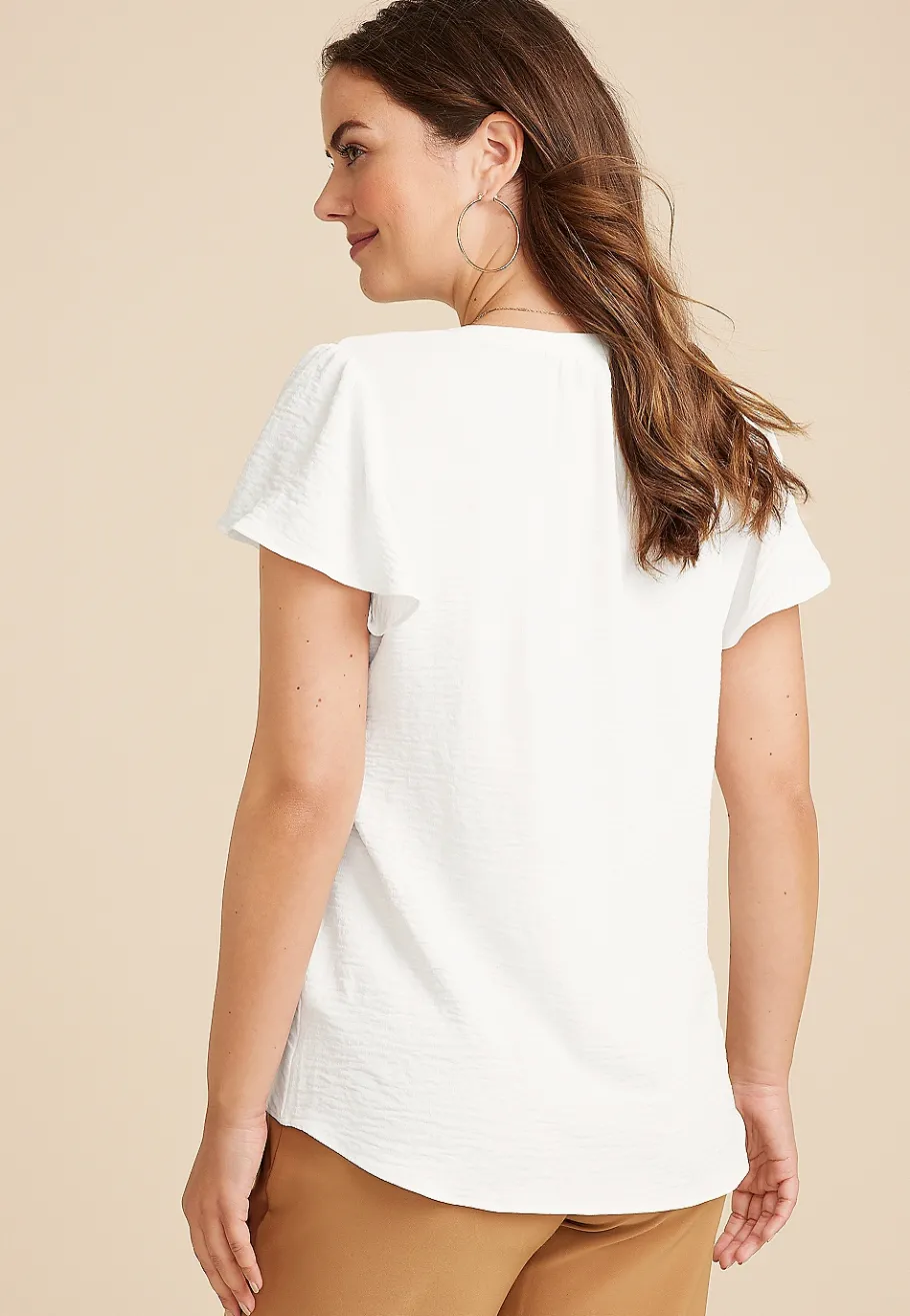 Maurices Shirts & Blouses-Atwood Flutter Sleeve Blouse