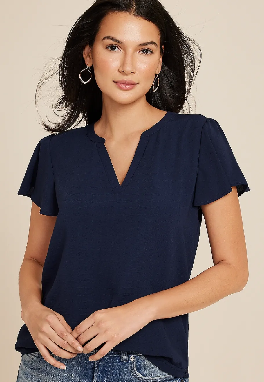 Maurices Shirts & Blouses-Atwood Flutter Sleeve Blouse