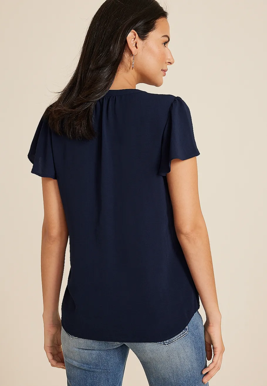 Maurices Shirts & Blouses-Atwood Flutter Sleeve Blouse
