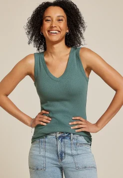 Maurices Tanks & Camis-Baby Rib V Neck Tank Top
