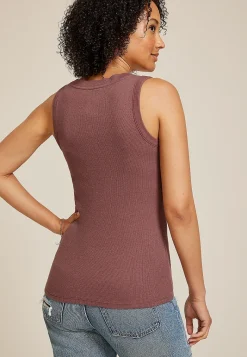 Maurices Tanks & Camis-Baby Rib V Neck Tank Top