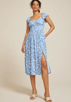Maurices Wedding Guest & Cocktail Dresses|Work Dresses-Band Of The Free Floral Flutter Sleeve Midi Dress