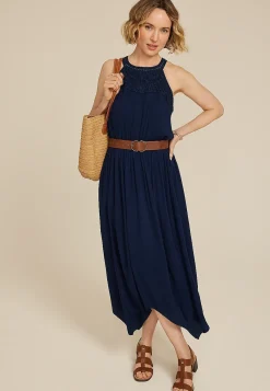 Maurices Wedding Guest & Cocktail Dresses-Bare Crochet Halter Neck Midi Dress