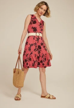 Maurices Casual Dresses|Work Dresses-Bare Floral Notch Neck Skater Dress