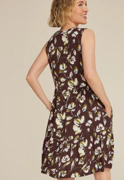 Maurices Casual Dresses|Work Dresses-Bare Floral Notch Neck Skater Dress