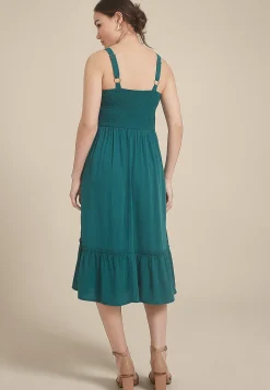 Maurices Wedding Guest & Cocktail Dresses-Bare Front Knot V Neck Midi Dress