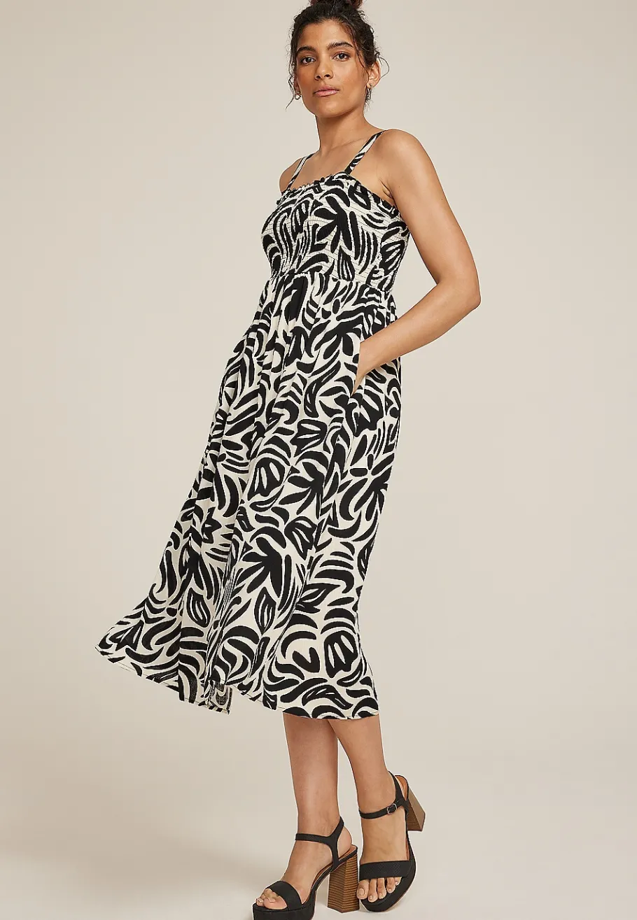 Maurices Work Dresses-Bare Printed Smocked Midi Dress