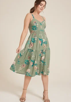 Maurices Wedding Guest & Cocktail Dresses-Bare Printed Tiered Midi Dress