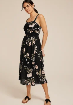 Maurices Wedding Guest & Cocktail Dresses-Bare Ruched Square Neck Midi Dress