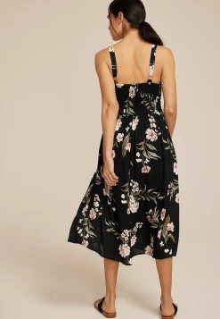 Maurices Wedding Guest & Cocktail Dresses-Bare Ruched Square Neck Midi Dress