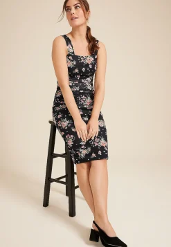Maurices Wedding Guest & Cocktail Dresses|Work Dresses-Bare Ruched Square Neck Midi Dress