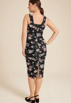 Maurices Wedding Guest & Cocktail Dresses|Work Dresses-Bare Ruched Square Neck Midi Dress