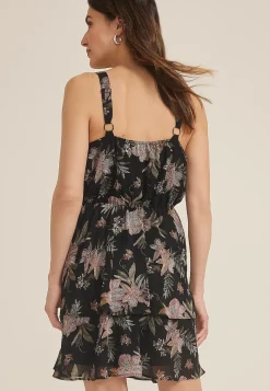 Maurices Wedding Guest & Cocktail Dresses-Bare Surplice Floral Tiered Mini Dress
