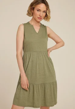 Maurices Casual Dresses|Work Dresses-Bare Textured Notch Neck Skater Dress