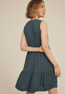Maurices Casual Dresses|Work Dresses-Bare Textured Notch Neck Skater Dress