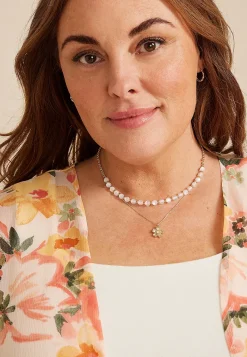 Maurices Necklaces|Matching Sets-Beaded Floral Layered Necklace