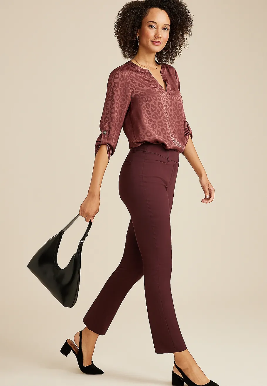 Maurices Pants-Bengaline High Rise Slim Straight Pant