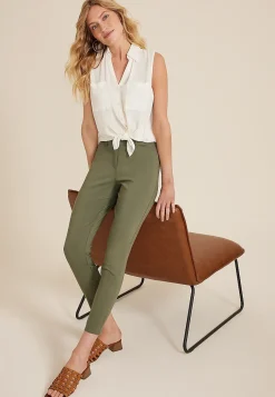 Maurices Pants-Bengaline Mid Rise Constructed Waist Skinny Pant