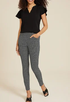 Maurices Pants-Bengaline Mid Rise Printed Skinny Pant