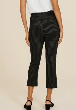 Maurices Pants|Crops & Capris-Bengaline Mid Rise Striped Cuffed Straight Cropped Pant