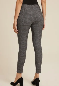 Maurices Pants-Bengaline Plaid Constructed Waist Mid Rise Skinny Dress Pant
