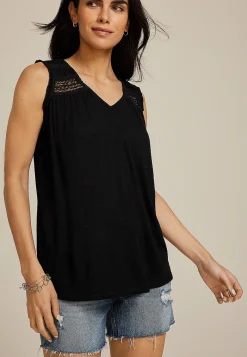Maurices Tanks & Camis-Crochet V Neck Tank Top
