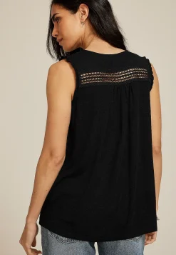 Maurices Tanks & Camis-Crochet V Neck Tank Top