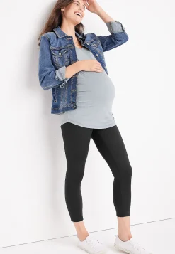 Maurices Maternity-Over The Bump Luxe Capri Maternity Legging