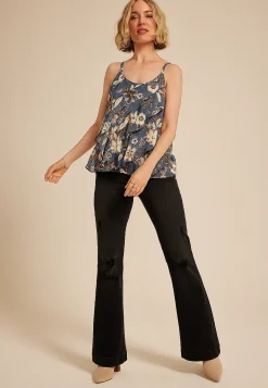Maurices Tanks & Camis-Blue Floral Ruffle Tiered Cami Top