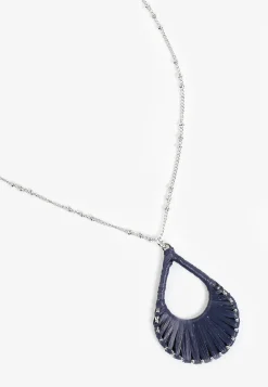 Maurices Necklaces|Matching Sets-Raffia Wrapped Teardrop Pendant Necklace