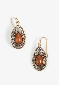 Maurices Earrings|Matching Sets-Brown Faux Stone Oval Drop Earrings