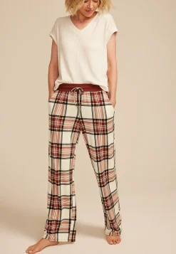 Maurices Pajamas|Pajamas-Burgundy Plaid Wide Leg Pajama Pants