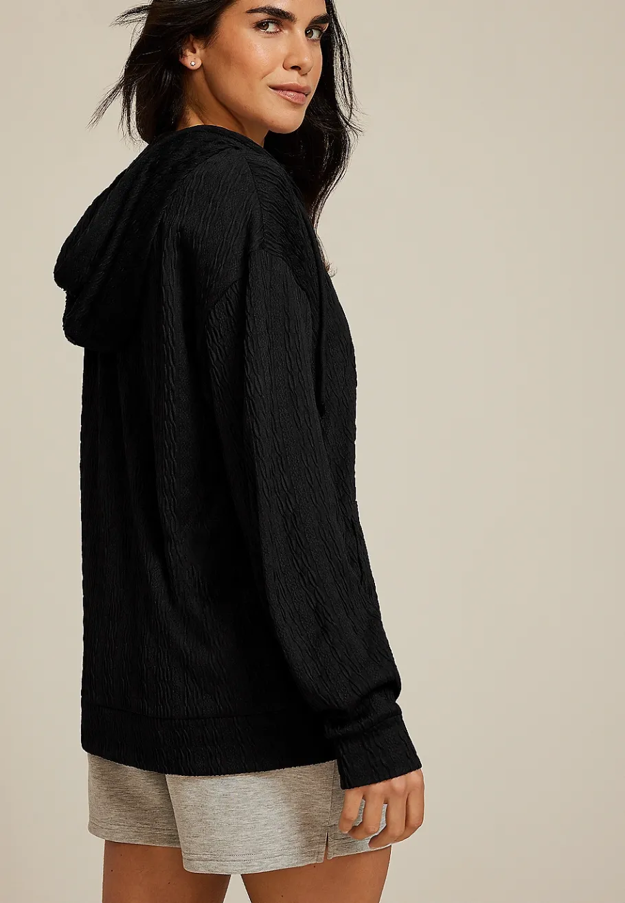 Maurices Jackets-Cable Zip Up Hoodie